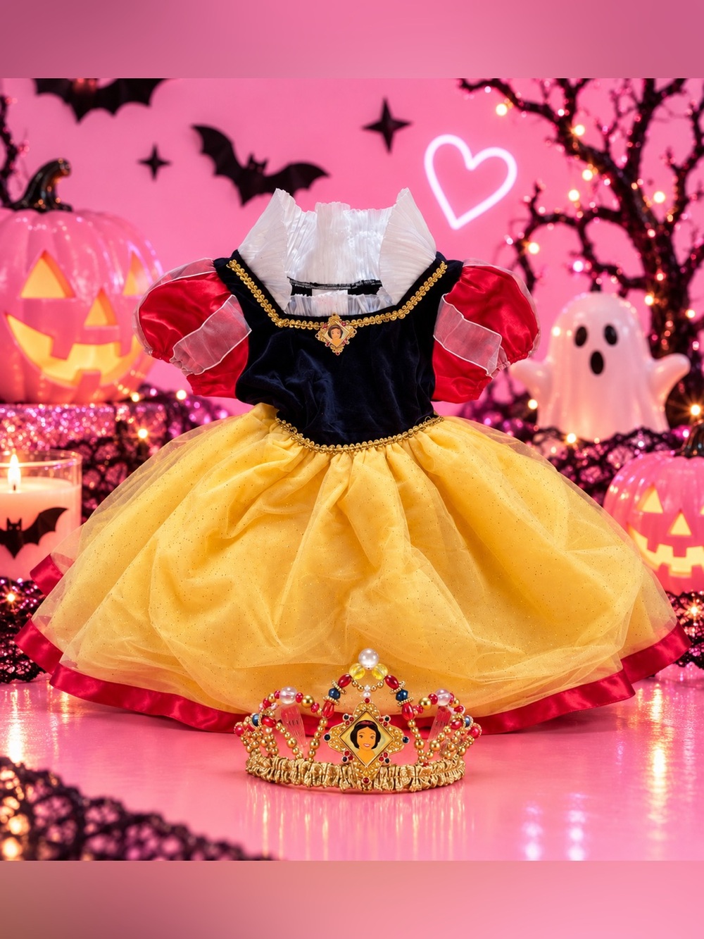 Vtg Disney👑Princess Snow White Dress with Crown Costume
